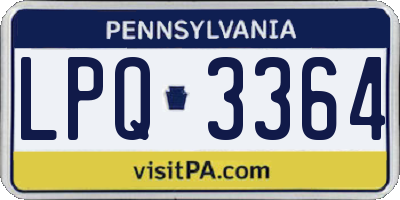 PA license plate LPQ3364