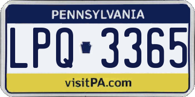 PA license plate LPQ3365