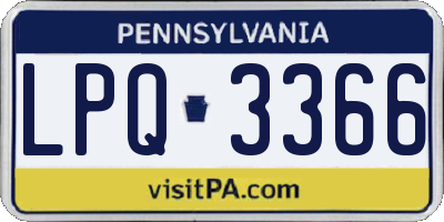 PA license plate LPQ3366