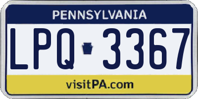 PA license plate LPQ3367
