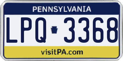 PA license plate LPQ3368