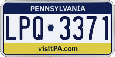 PA license plate LPQ3371