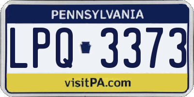 PA license plate LPQ3373