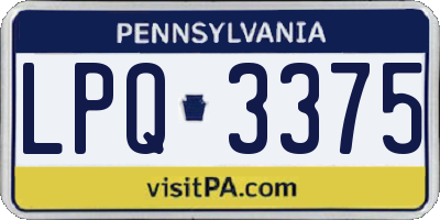 PA license plate LPQ3375