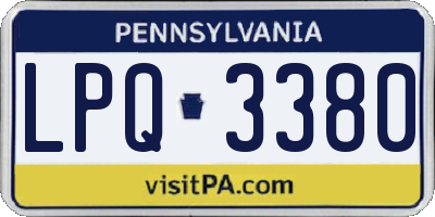 PA license plate LPQ3380