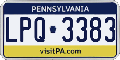 PA license plate LPQ3383