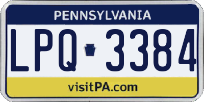PA license plate LPQ3384