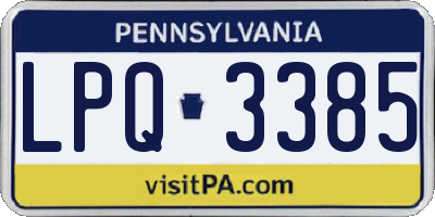 PA license plate LPQ3385