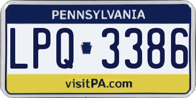 PA license plate LPQ3386