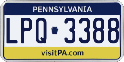 PA license plate LPQ3388
