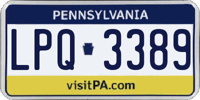 PA license plate LPQ3389