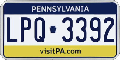 PA license plate LPQ3392