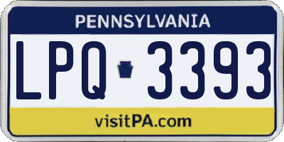 PA license plate LPQ3393