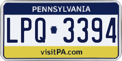 PA license plate LPQ3394
