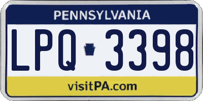 PA license plate LPQ3398