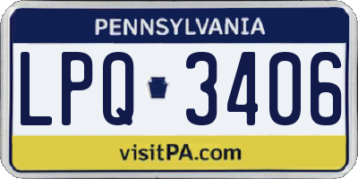 PA license plate LPQ3406