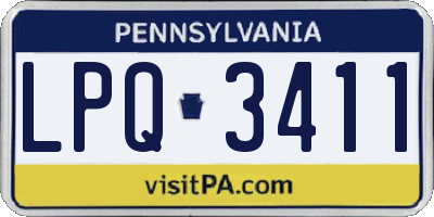 PA license plate LPQ3411