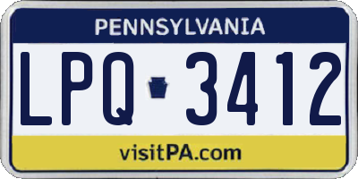 PA license plate LPQ3412