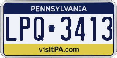 PA license plate LPQ3413