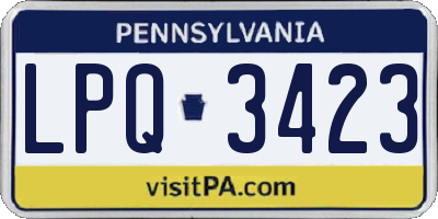 PA license plate LPQ3423