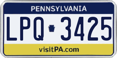 PA license plate LPQ3425