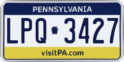 PA license plate LPQ3427