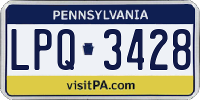 PA license plate LPQ3428