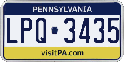 PA license plate LPQ3435