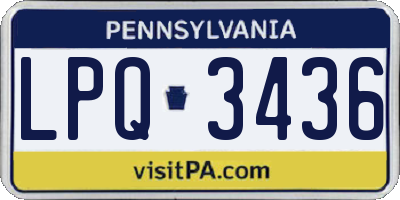 PA license plate LPQ3436