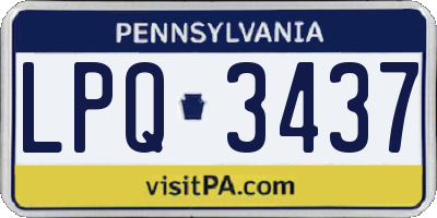 PA license plate LPQ3437