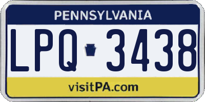 PA license plate LPQ3438
