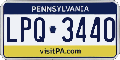 PA license plate LPQ3440