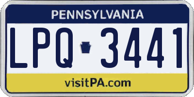 PA license plate LPQ3441