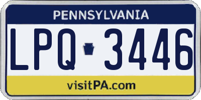 PA license plate LPQ3446