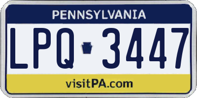 PA license plate LPQ3447