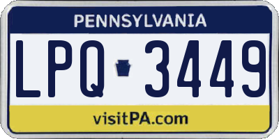 PA license plate LPQ3449