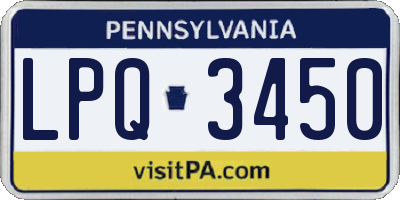 PA license plate LPQ3450