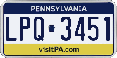 PA license plate LPQ3451