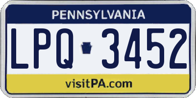 PA license plate LPQ3452