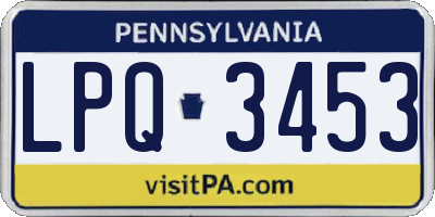 PA license plate LPQ3453