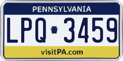 PA license plate LPQ3459