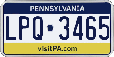 PA license plate LPQ3465