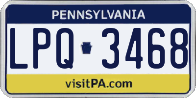 PA license plate LPQ3468