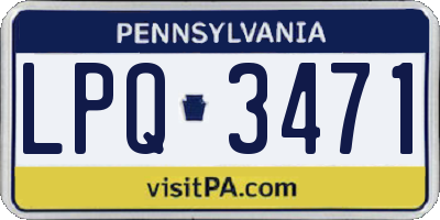 PA license plate LPQ3471