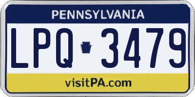 PA license plate LPQ3479