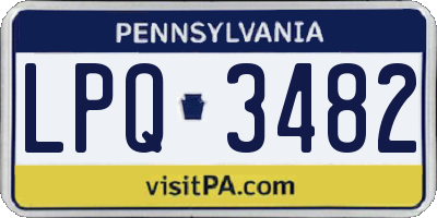 PA license plate LPQ3482
