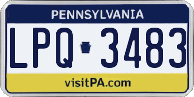 PA license plate LPQ3483