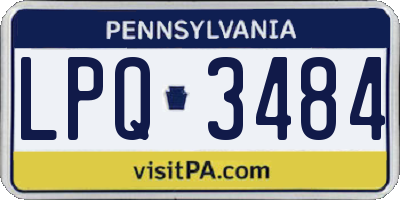 PA license plate LPQ3484