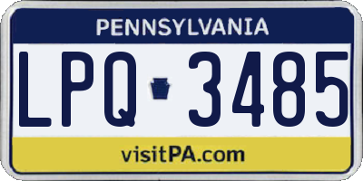 PA license plate LPQ3485