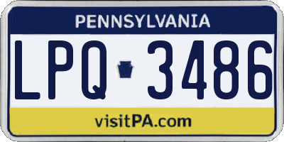 PA license plate LPQ3486